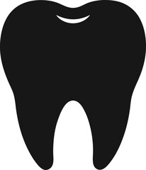 minimalist tooth silhouette vector on white background