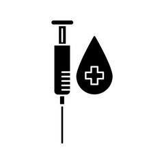 Icon .Drill Blood. related to Blood Donation symbol. long shadow style. simple design editable. simple illustration	