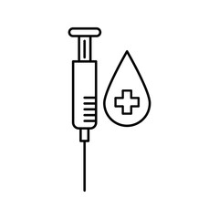 Icon .Drill Blood. related to Blood Donation symbol. long shadow style. simple design editable. simple illustration	