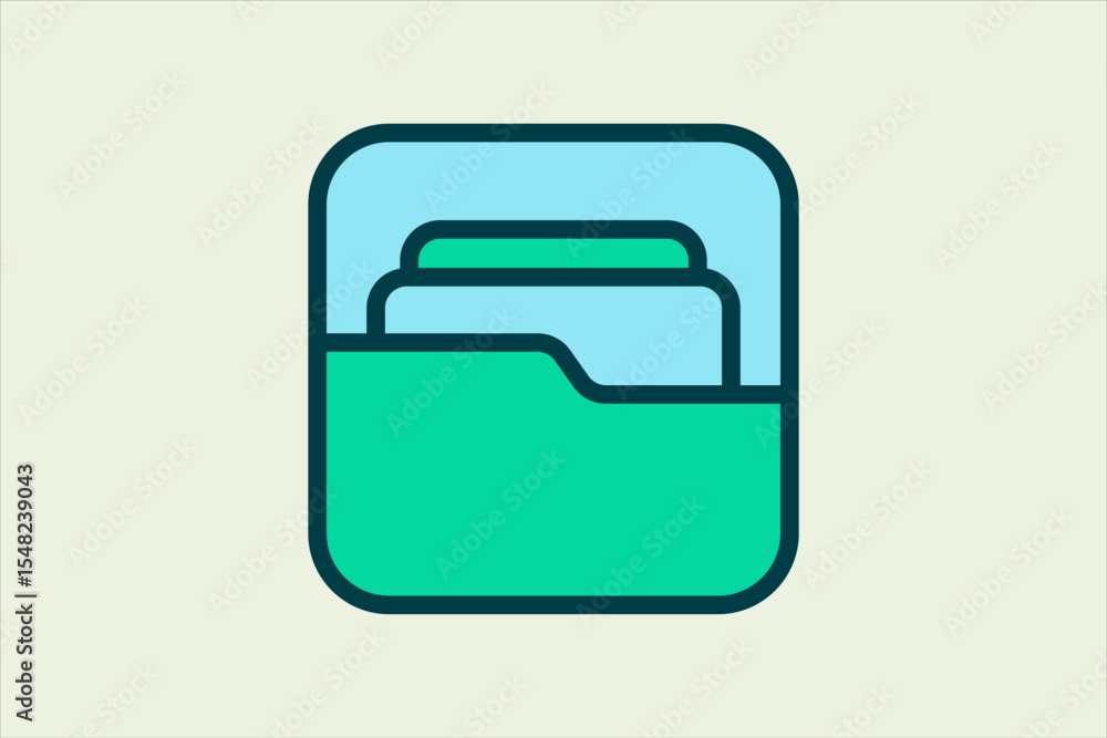 Poster folder icon. icon related to ui elements. suitable for web site, app, user interfaces,element, print