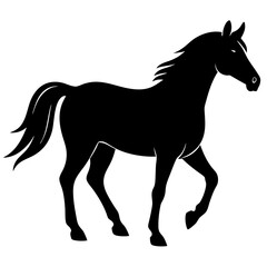 Obraz premium Black horse silhouette isolated on white background