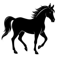 Obraz premium Black horse silhouette isolated on white background
