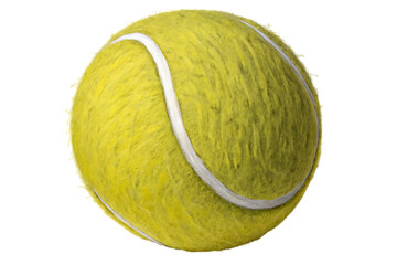 Close-up View of a Fuzzy Yellow Tennis Ball