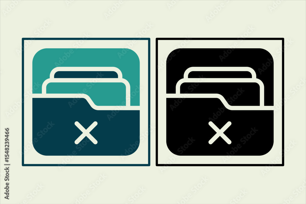 Poster Delete Folder icon. icon related to UI elements. suitable for web site, app, user interfaces,element, printable etc. solid icon style. simple vector design editable