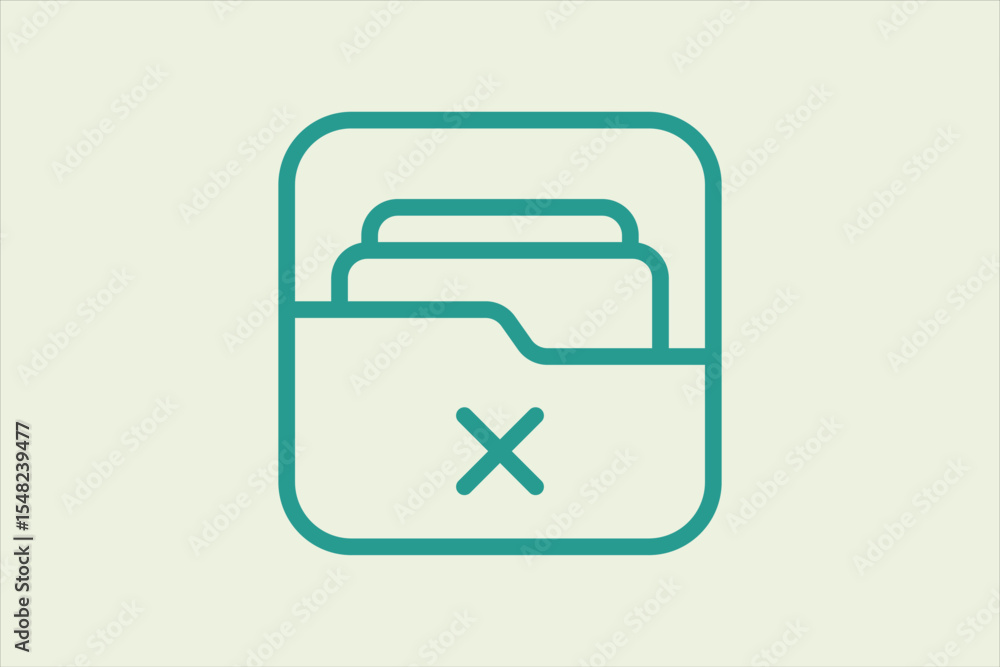 Poster Delete Folder icon. icon related to UI elements. suitable for web site, app, user interfaces,element, printable etc. line icon style. simple vector design editable