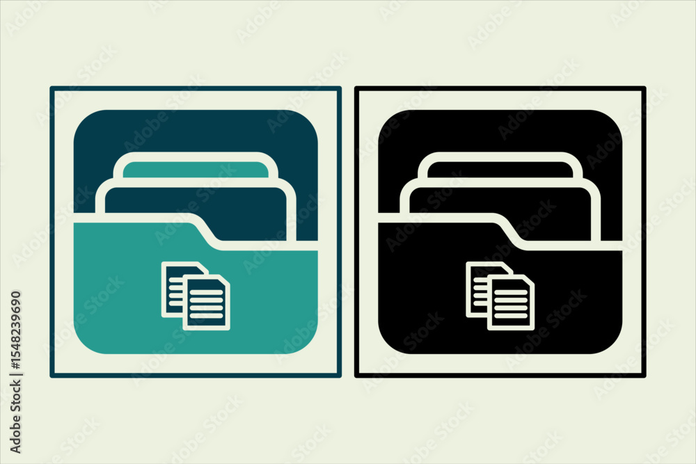 Poster copy folder icon. icon related to ui elements. suitable for web site, app, user interfaces,element, 