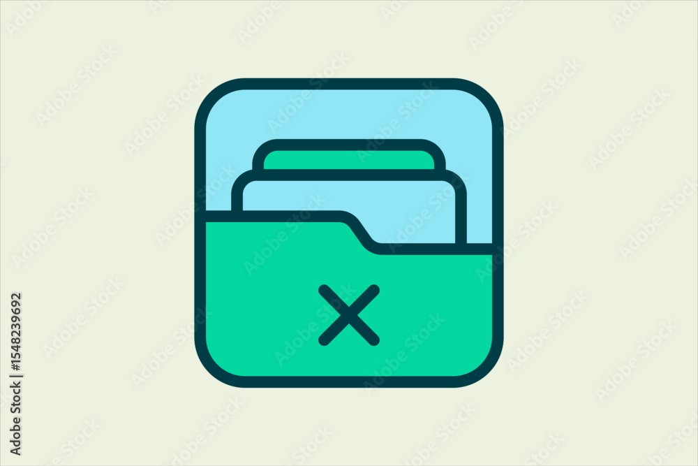 Poster Delete Folder icon. icon related to UI elements. suitable for web site, app, user interfaces,element, printable etc. flat line icon style. simple vector design editable