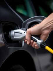 Charging an electric vehicle with a charging station in a modern urban setting
