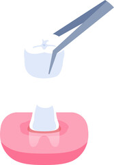 Dental crown single tooth illustration vector design. Dental care concept.
