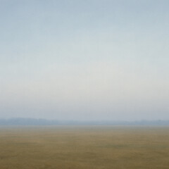 where the sky and the earth meet, with a line of dim, slightly bluish haze, the background
