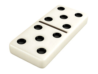 Single domino tile five and four isolated on a white background png