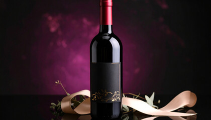 Wine Bottle with Elegant Label Classic Design Premium Quality Vintage Style

