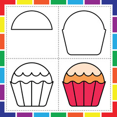 Easy Cupcake Drawing Tutorial for Children
