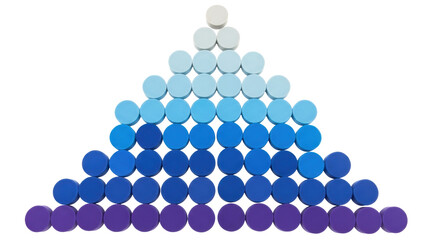 Isolated Pyramid of Blue and Purple Circles