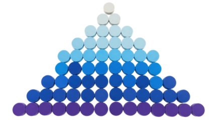 Isolated Pyramid of Blue and Purple Circles
