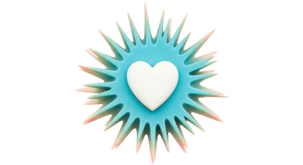 Isolated heart with starburst