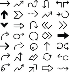 set of hand drawn arrow icons vector symbols for web design and navigation