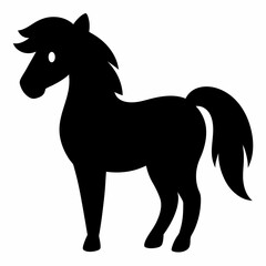 horse silhouette isolated on white