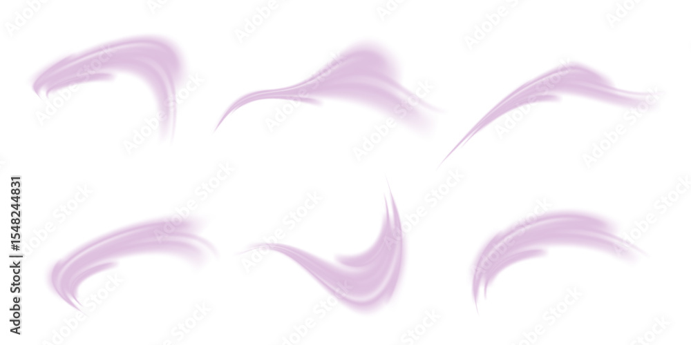 Poster png. wavy transparent curved lines in the form of the movement of sound waves in a set of different 