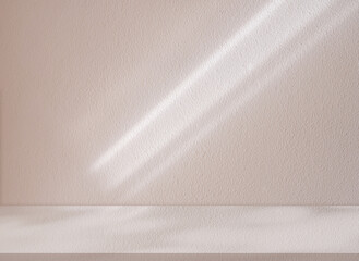 Autumn Brown background,Studio wall with shadow on podium for product display,Empty wall interior...