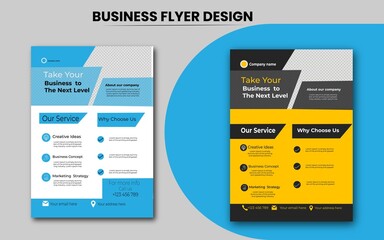 New Modern  Abstract Corporate A4 Business Flyers ,with colorful editable geometric shapes...