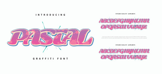 Pastal, Graffiti font text effect, spray and street text style	
