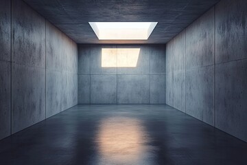 Empty concrete room with skylight