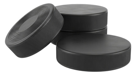 Isolated hockey pucks