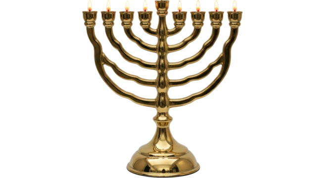 Isolated Golden Menorah