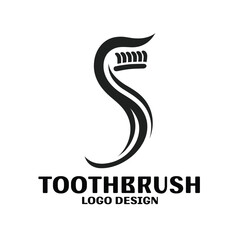 Naklejka premium Toothbrush Vector Logo Design