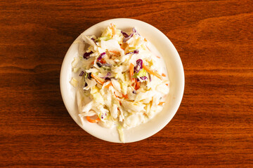 Coleslaw in a dish