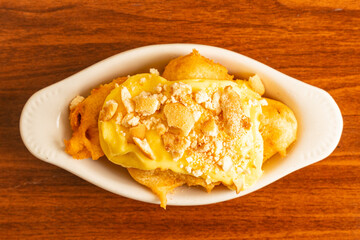 Banana pudding in a dish