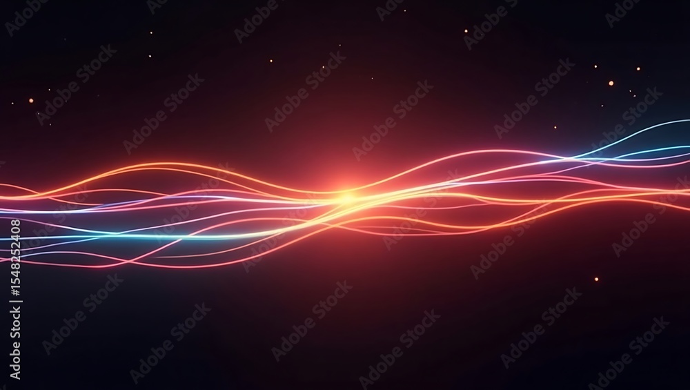 Aufkleber abstract background with glowing lines. generative ai.