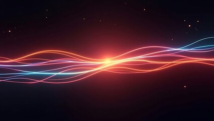 Abstract background with glowing lines. Generative Ai.
