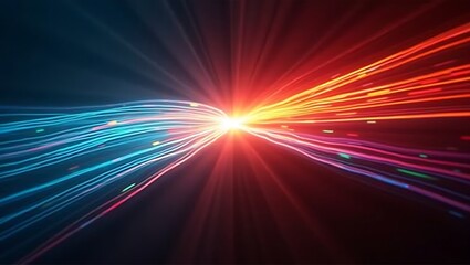 Abstract background with glowing lines. Generative Ai.