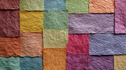 Colorful textured paper: vibrant overlapping sheets in diverse hues and tones