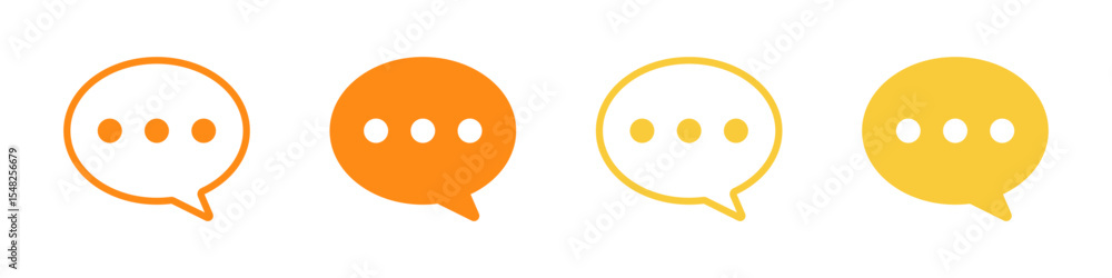 Poster chat message speech bubble icons with typing dots, chat or messaging icons. for chatting, communicat