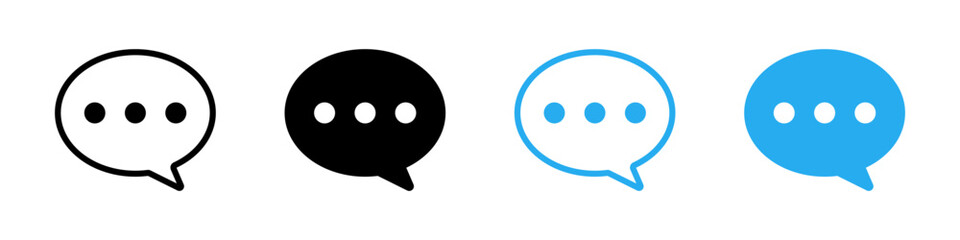 chat message speech bubble icons with typing dots, chat or messaging icons. for chatting, communication apps, social media, web app interfaces. Colorful set