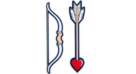 Isolated Valentine's Day Bow and Arrow