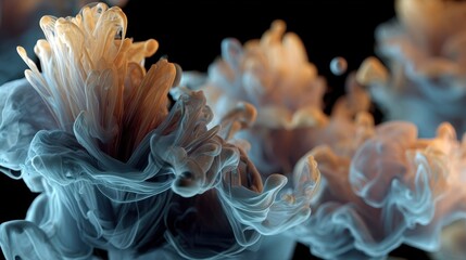 Abstract Ink Drops in Water Fractal Art Photography