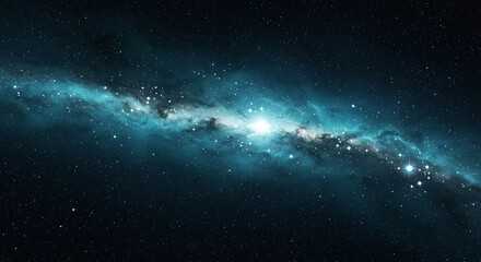 Fototapeta premium A Captivating Display of Cosmic Brilliance Shimmering Nebula Strewn with Stars Galactic Wonders Unveiled in a Tapestry of Light