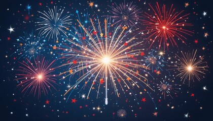 Fototapeta premium fireworks on the night sky
