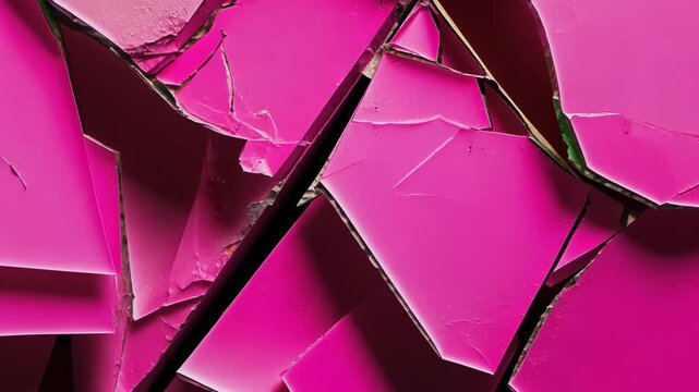 Cinematic 3D Abstract Patterns of Unfolding Pink Cardboard Textures in Slow Motion