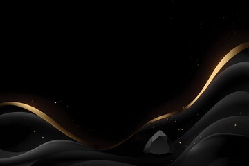 Sophisticated black and gold wave patterns swirl elegantly against a dark background, creating a luxurious feel ideal for creative applications and artistic designs.