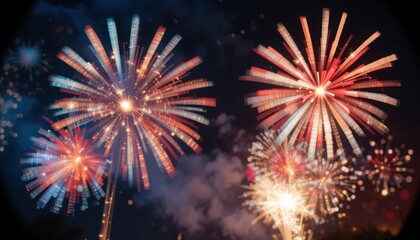 fireworks in the night sky