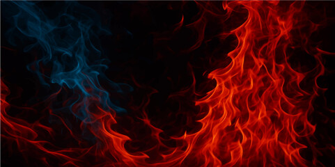 Abstract red light blue smoke and flame patterns create a dark, fiery background with a burning motion design (4)