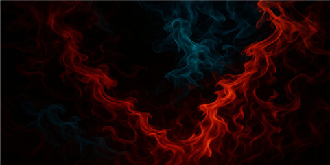 Abstract red light blue smoke and flame patterns create a dark, fiery background with a burning motion design (5)