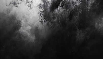 Abstract black and white smoke swirls creating an ethereal pattern