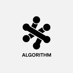 Algorithm icon vector design, Analysis data engineering sign, Technology and AI concept symbol