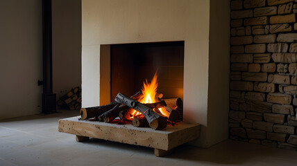 living room with fireplace